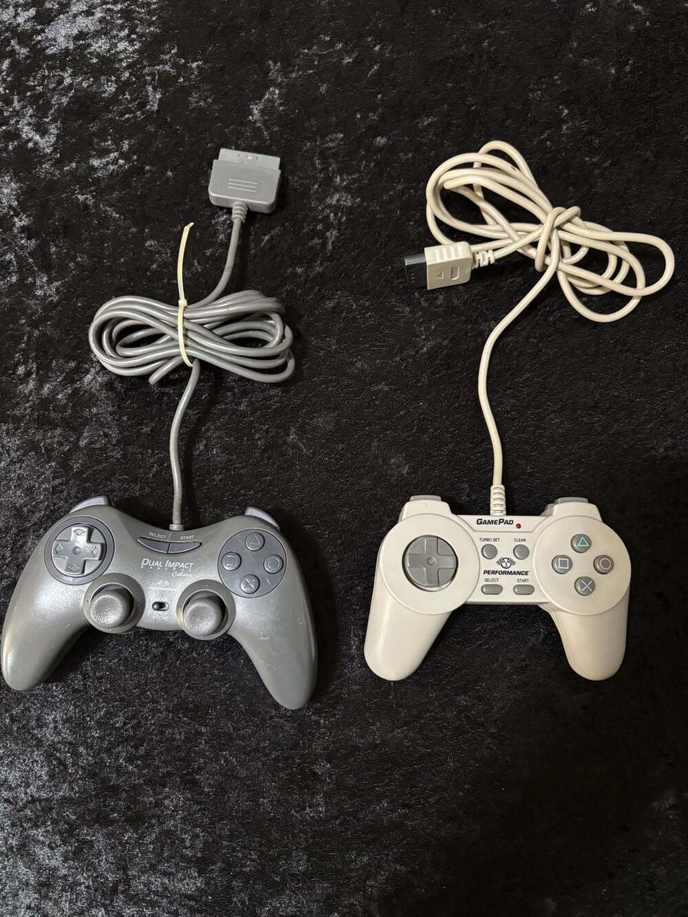 Lot of 2 Vintage Performance GamePad Controllers for Sony PlayStation 1 (Dual Im